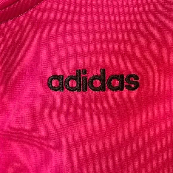 Adidas Youth Girls Sz 4T Long Sleeve Track Jacket Full Zip Pink Black Activewear - Picture 4 of 10